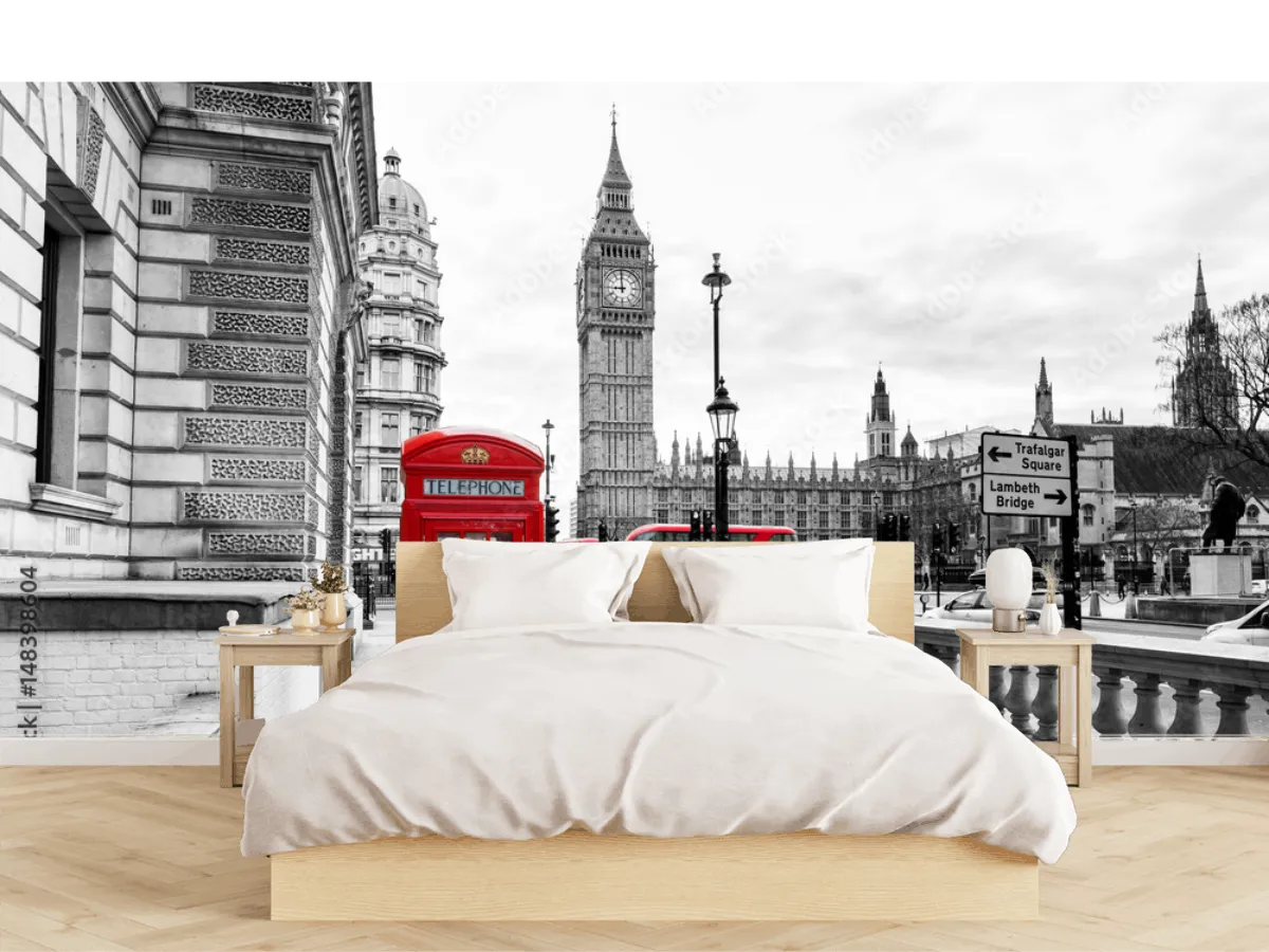 Mural Londres Icónico Urbano en Vinil Arquitectónico o Papel Tapiz