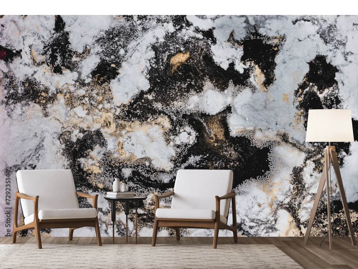 Mural Neblina Dorada Abstracta para Pared, vinil arquitectónico y papel tapiz