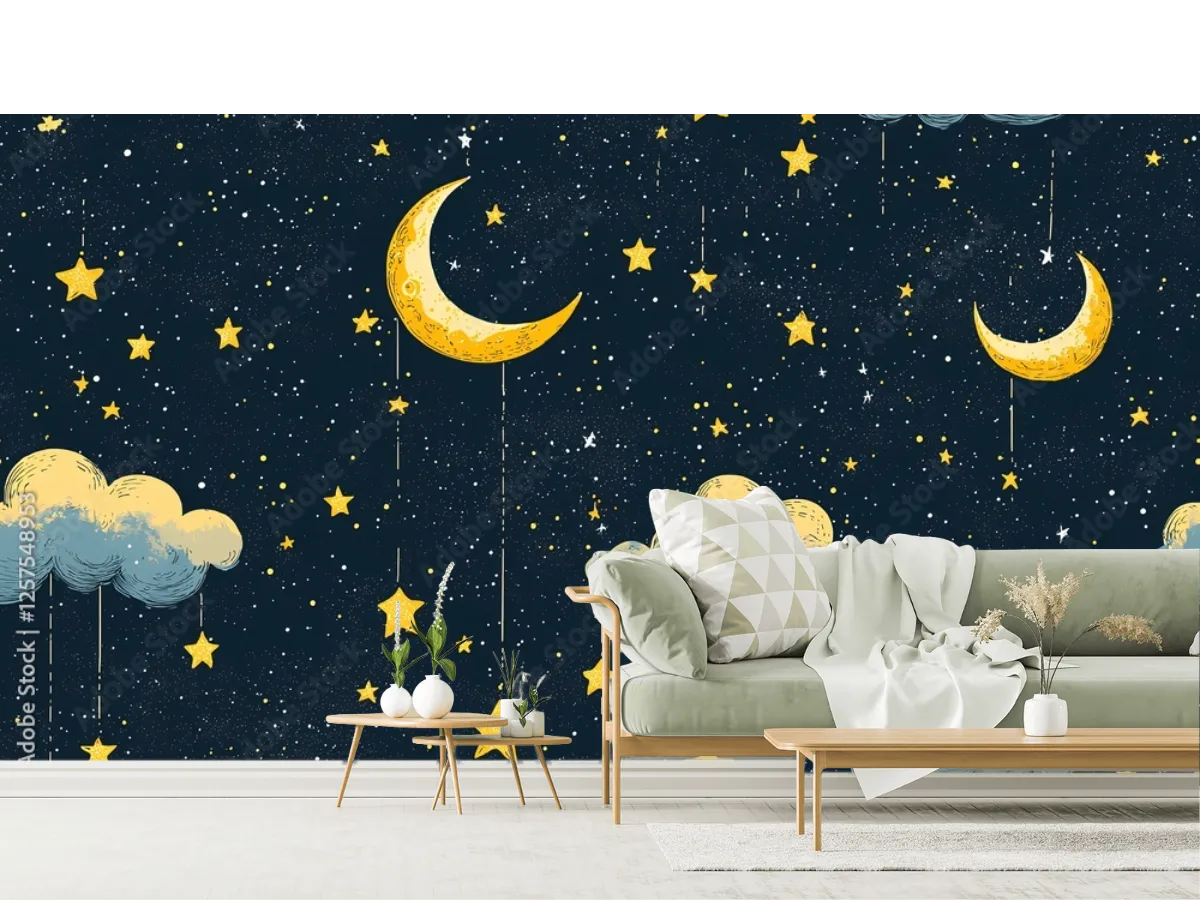 Mural Cielos de Ensueño Nocturno para Niños y Habitaciones, Fotomural Decorativo