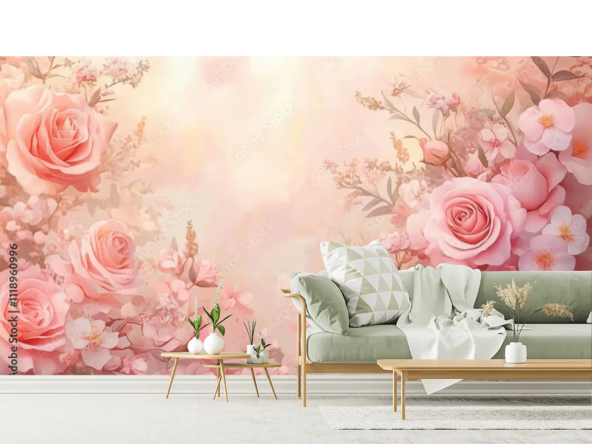 Mural Rosas de Ensueño para Sala y Recámara – Fotomural Decorativo Personalizado
