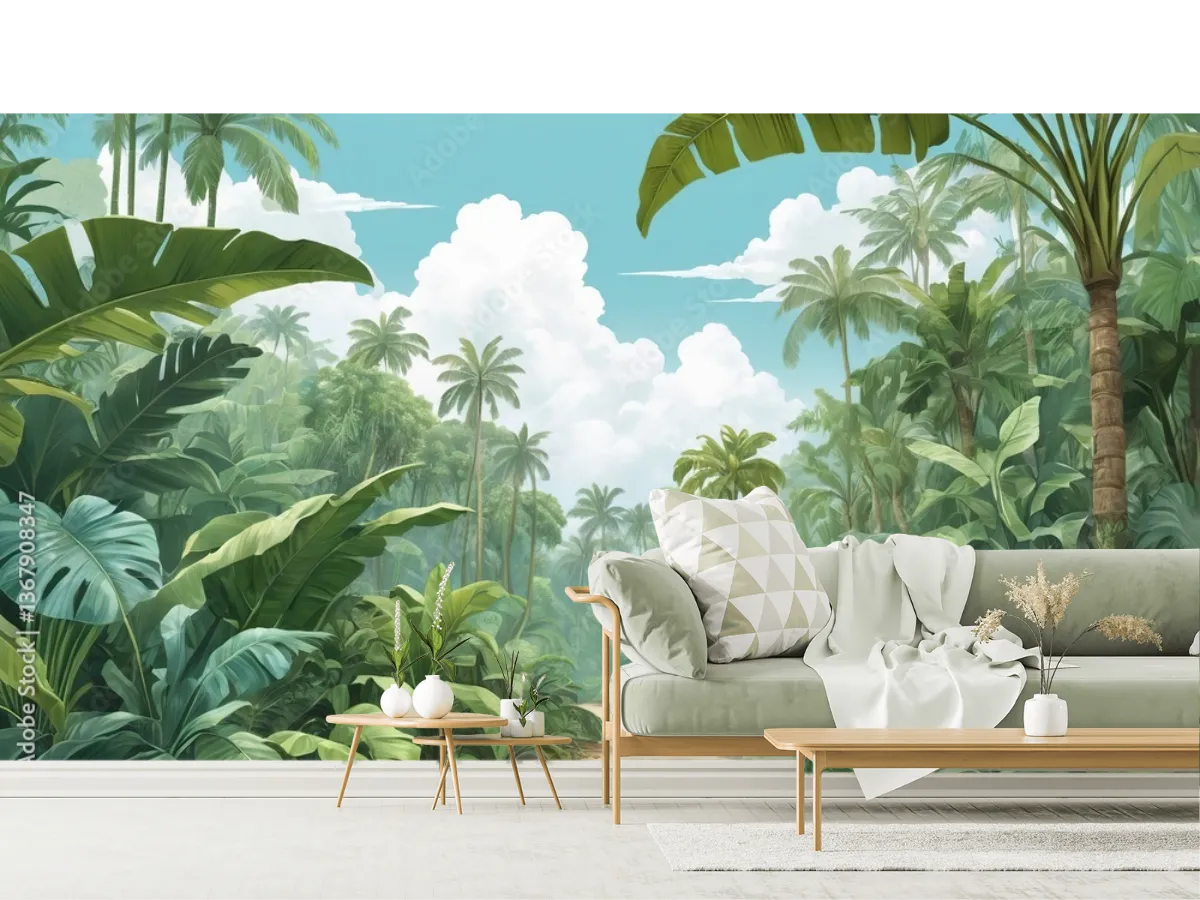Mural Paraíso Tropical – Fotomural Decorativo para Pared, Vinil o Papel Tapiz