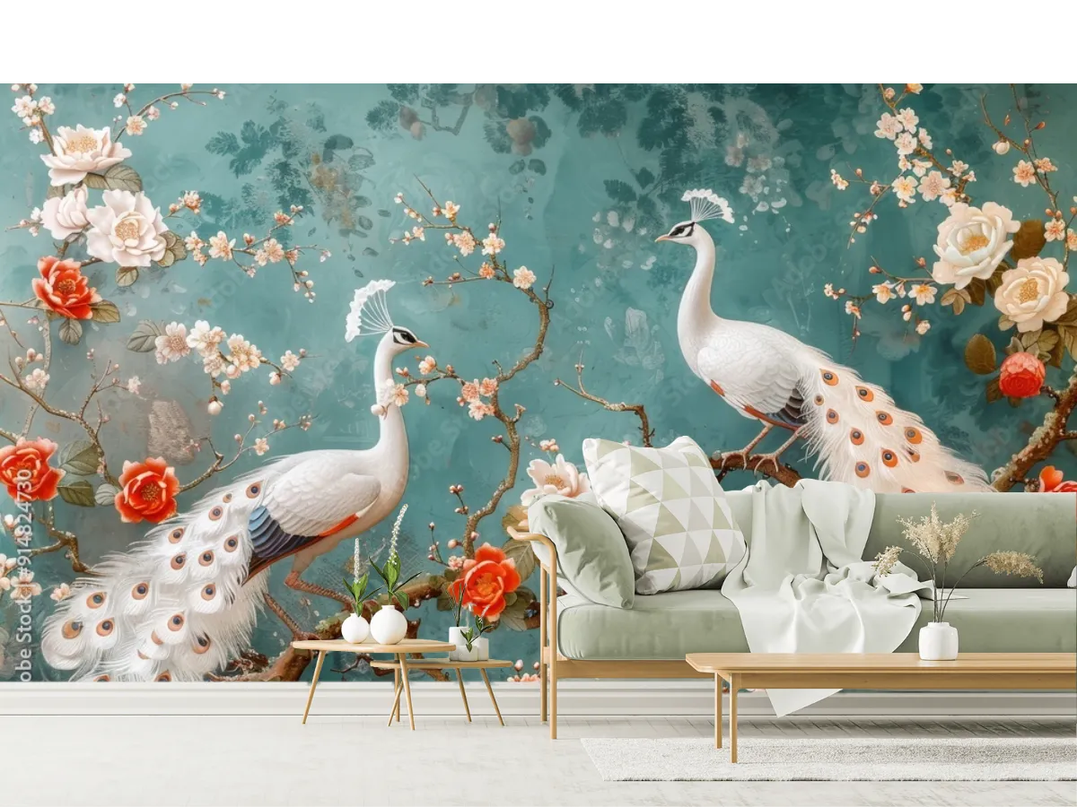 Mural Blancos Reales de Ensueño en Vinil Arquitectónico o Papel Tapiz