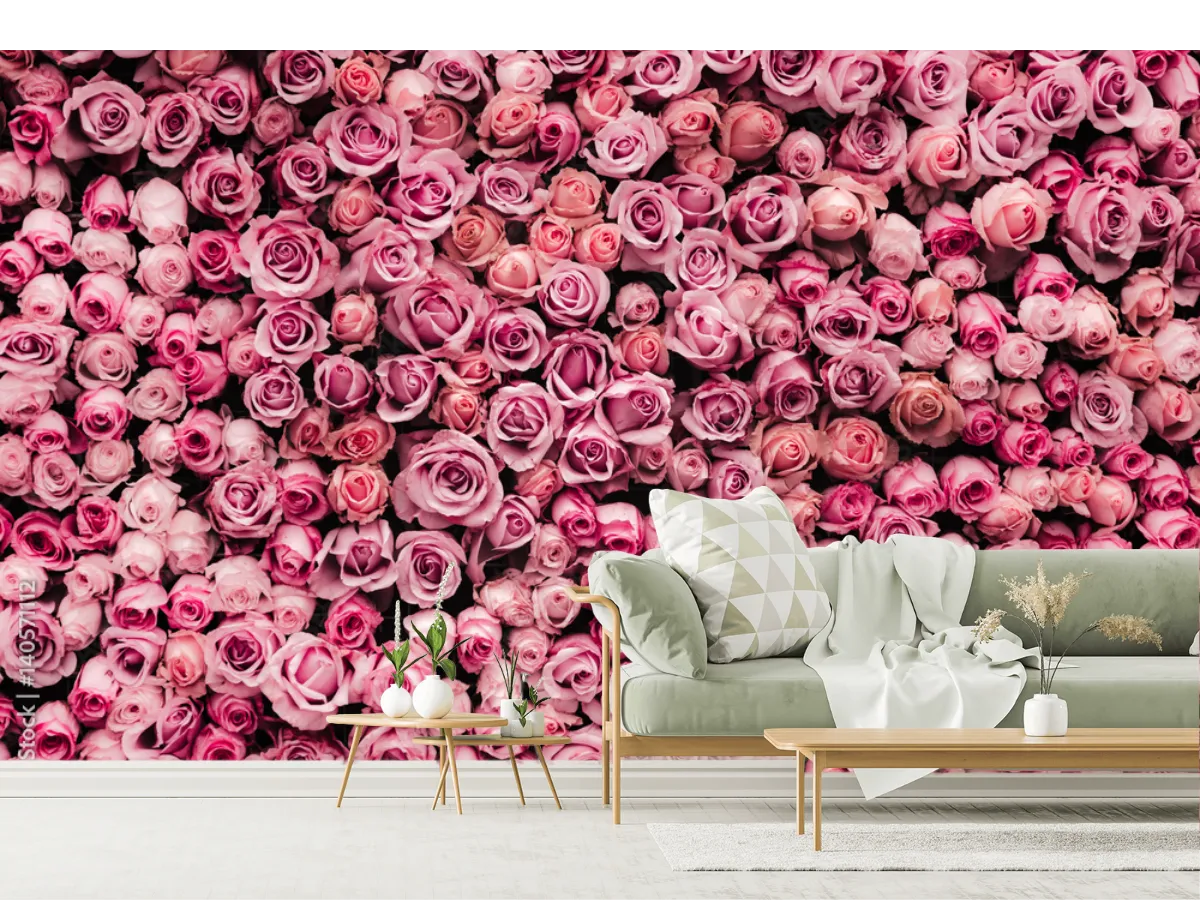 flowers wall background with amazing roses