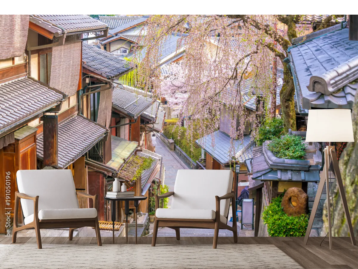 Mural Sakura en Kyoto - Fotomural Decorativo Vinil, Tapiz, Contract