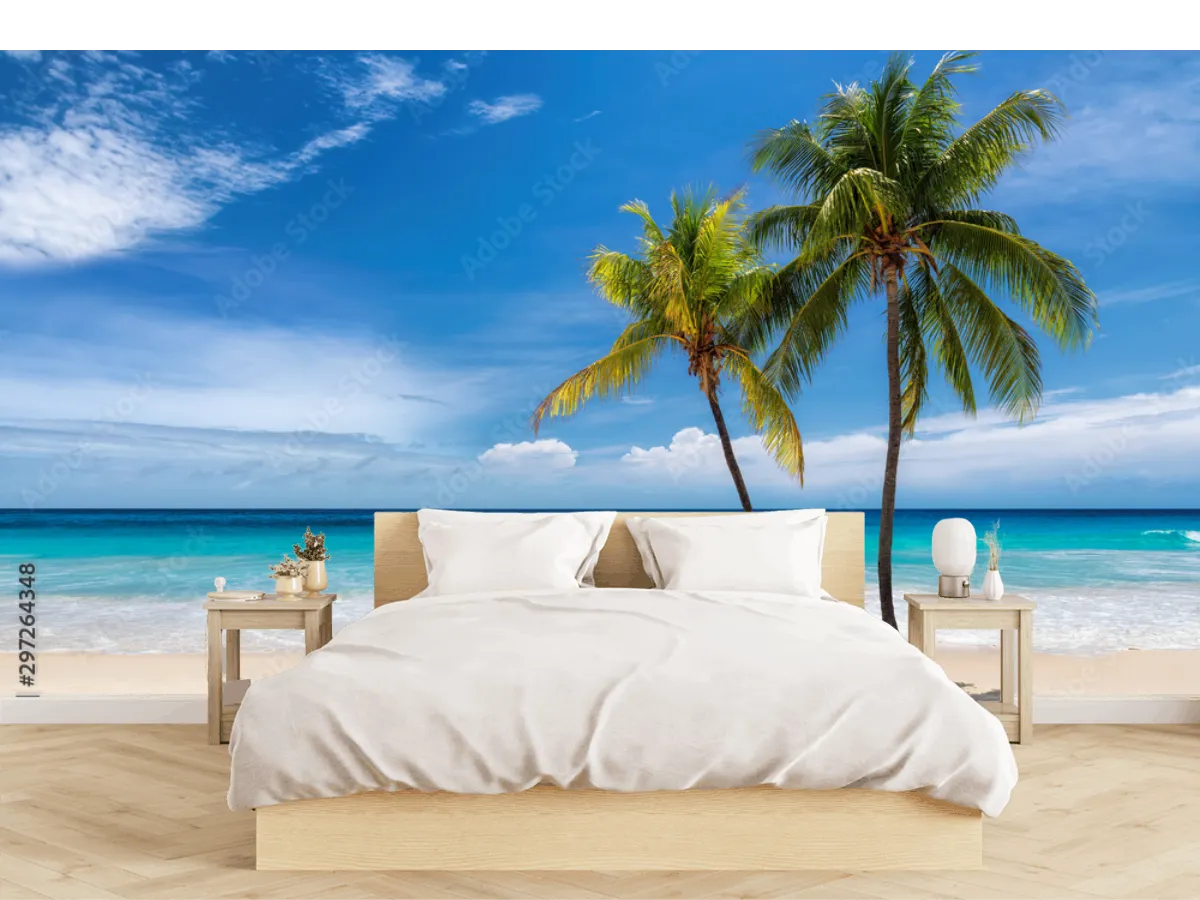 Mural Paraíso Caribeño – Fotomural de playa en Vinil Arquitectónico o Papel Tapiz