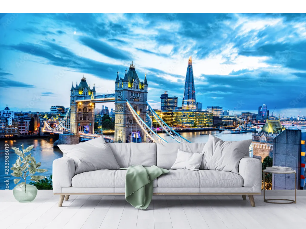 Mural Londres Nocturno Iconic Bridge en Vinil y Tapiz