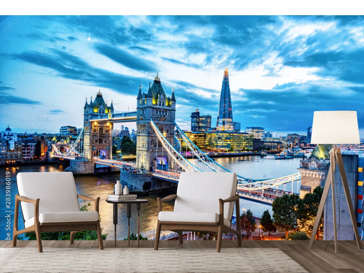 Mural Londres Nocturno Iconic Bridge en Vinil y Tapiz