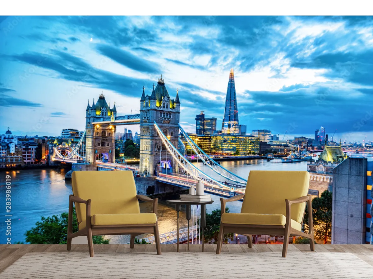 Mural Londres Nocturno Iconic Bridge en Vinil y Tapiz