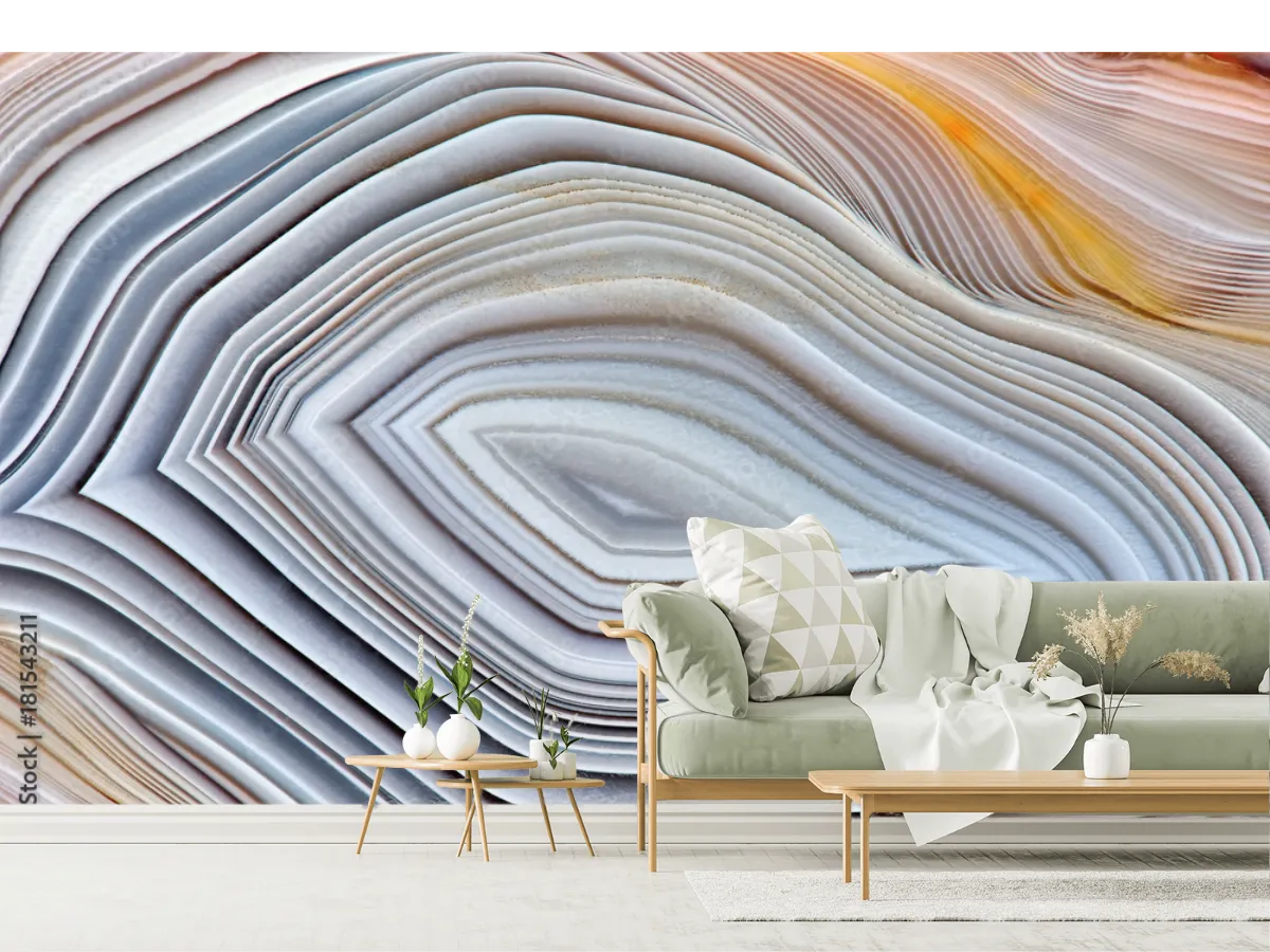 Mural Esencia Ágata Gris para Pared en Vinil Arquitectónico o Papel Tapiz