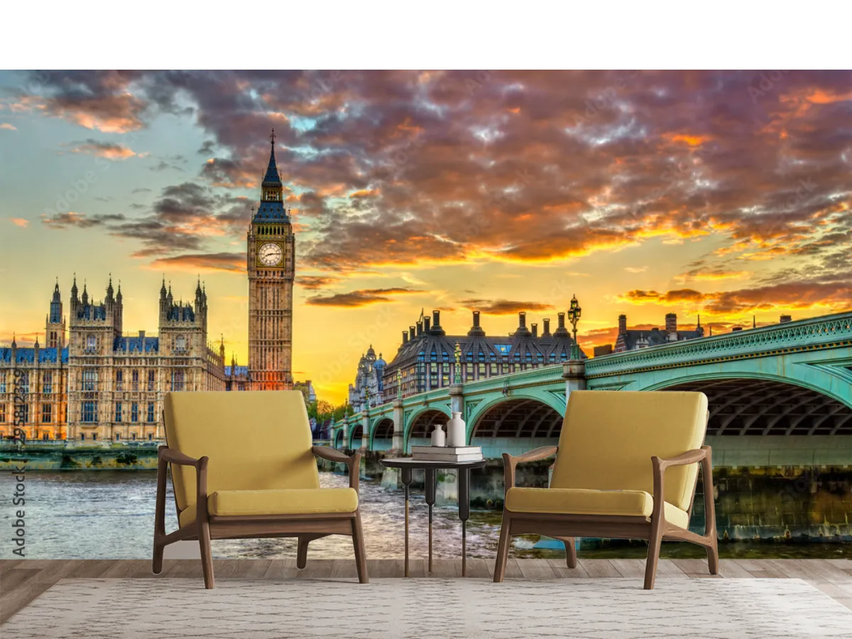 Mural Londres Atardecer Big Ben – Fotomural Decorativo Personalizado