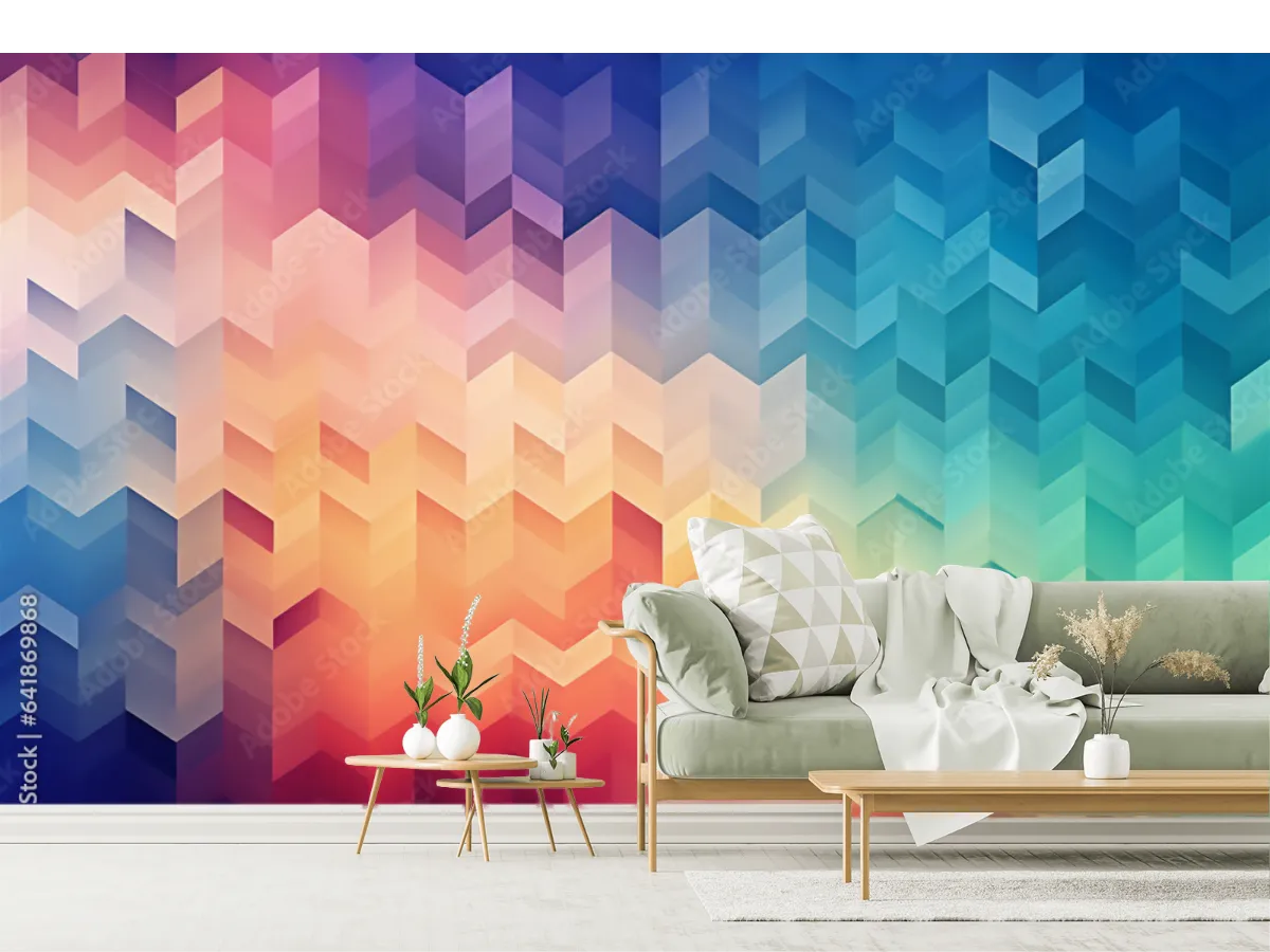 Mural Prisma Aurora para decoración de sala, vinil arquitectónico y papeles tapiz
