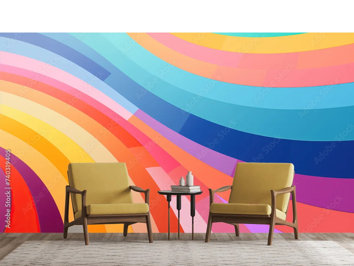 Mural Arcoiris Prisma Vibrante para Pared | Fotomural Decorativo Vinil y Papel Tapiz