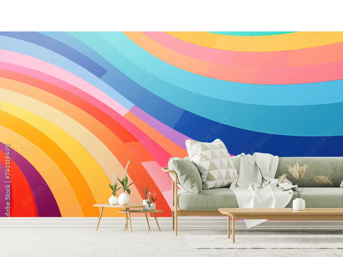Mural Arcoiris Prisma Vibrante para Pared | Fotomural Decorativo Vinil y Papel Tapiz