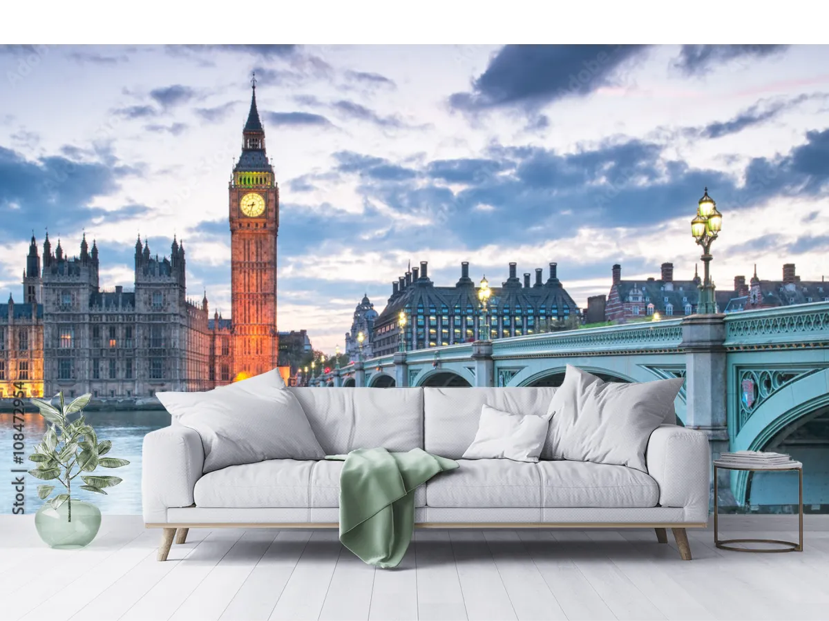 Mural Londres Nocturno – Fotomural decorativo en vinil, papel tapiz o contract