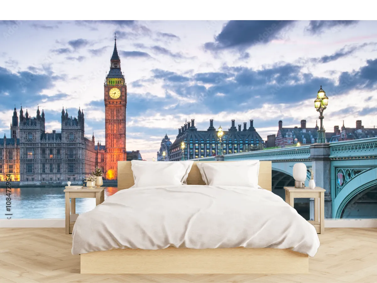 Mural Londres Nocturno – Fotomural decorativo en vinil, papel tapiz o contract