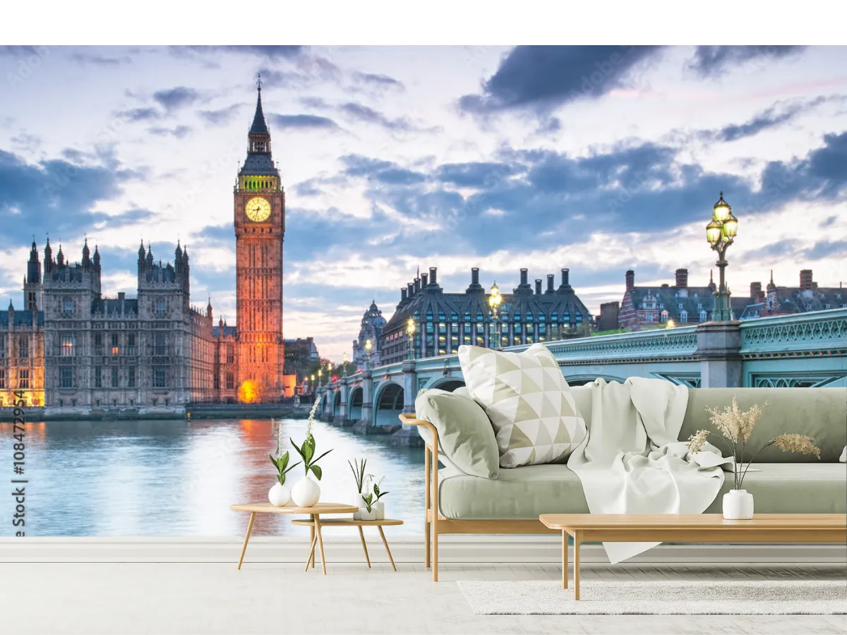 Mural Londres Nocturno – Fotomural decorativo en vinil, papel tapiz o contract