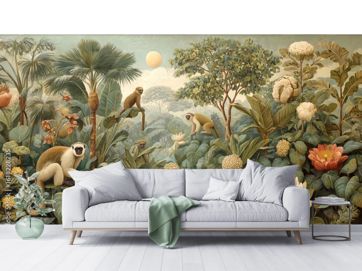 Mural Selvático Aurora Tropical – Fotomural Decorativo Personalizado