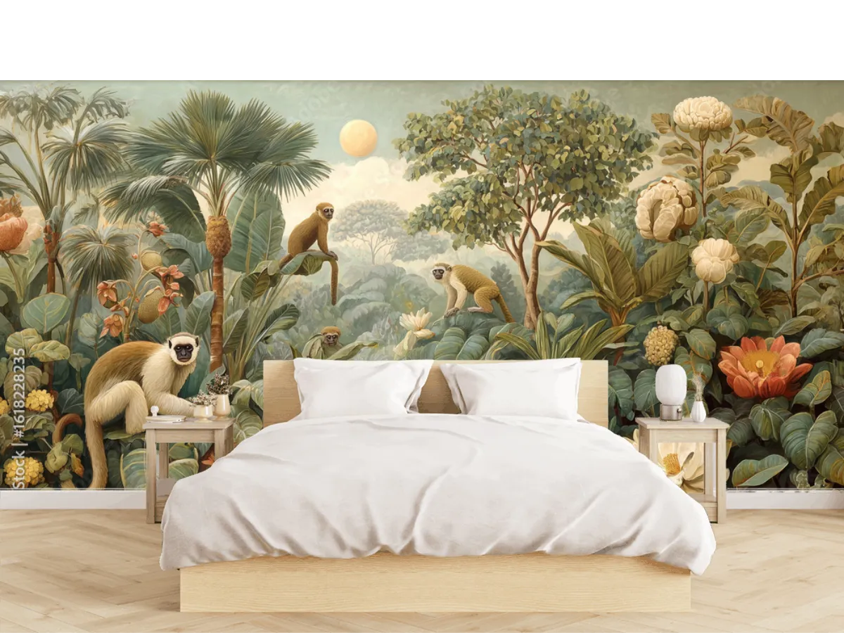 Mural Selvático Aurora Tropical – Fotomural Decorativo Personalizado