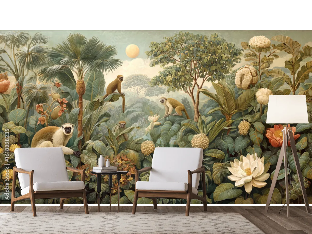 Mural Selvático Aurora Tropical – Fotomural Decorativo Personalizado