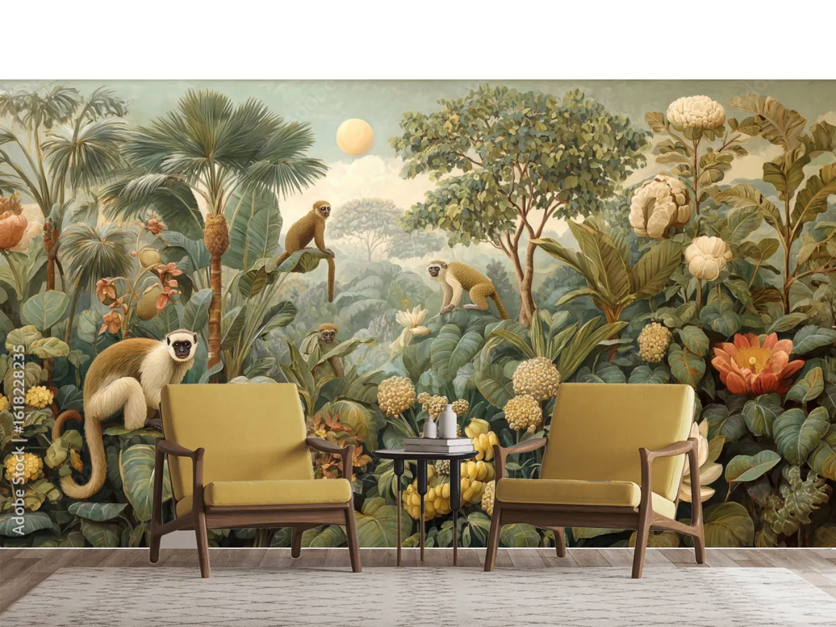 Mural Selvático Aurora Tropical – Fotomural Decorativo Personalizado