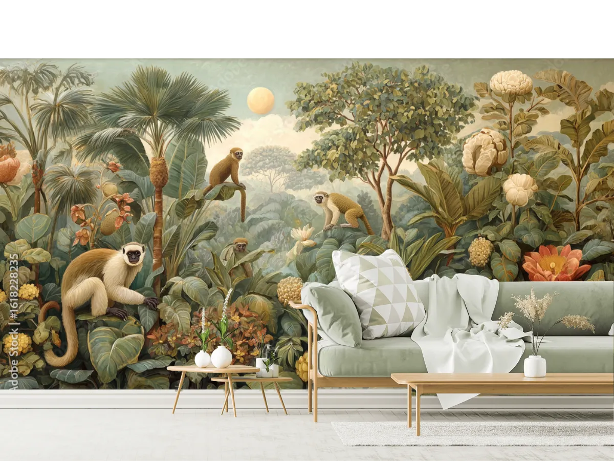 Mural Selvático Aurora Tropical – Fotomural Decorativo Personalizado