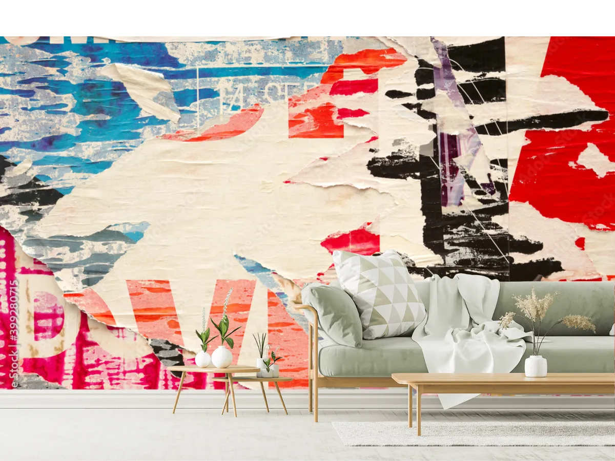 Mural Pop Collage Urbano – Fotomural Decorativo para Sala y Oficina