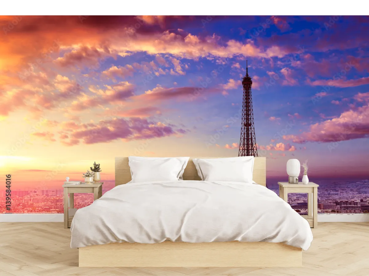 Mural París Sueños al Atardecer en Vinil, Papel Tapiz o Contract