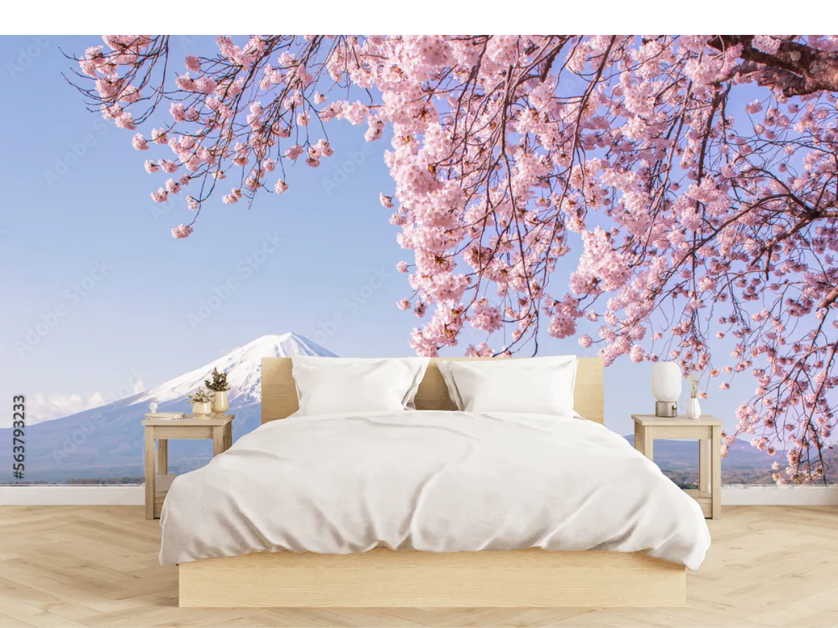 Mural Sakura Espíritu Fuji – Fotomural Decorativo Paisaje Japonés