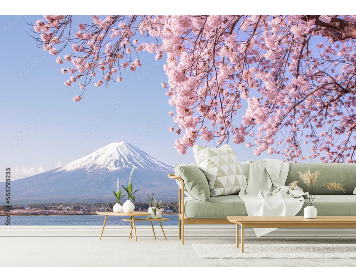 Mural Sakura Espíritu Fuji – Fotomural Decorativo Paisaje Japonés