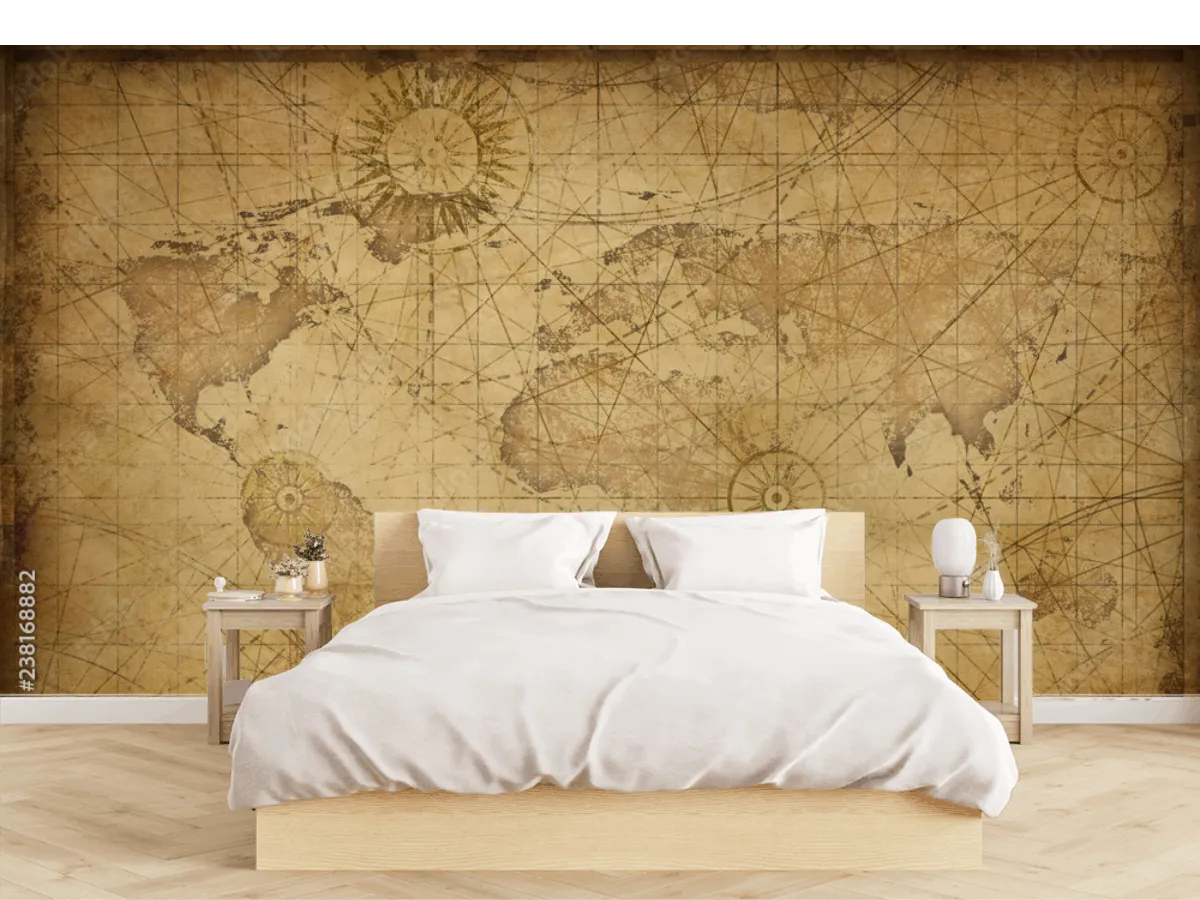 retro styled world map