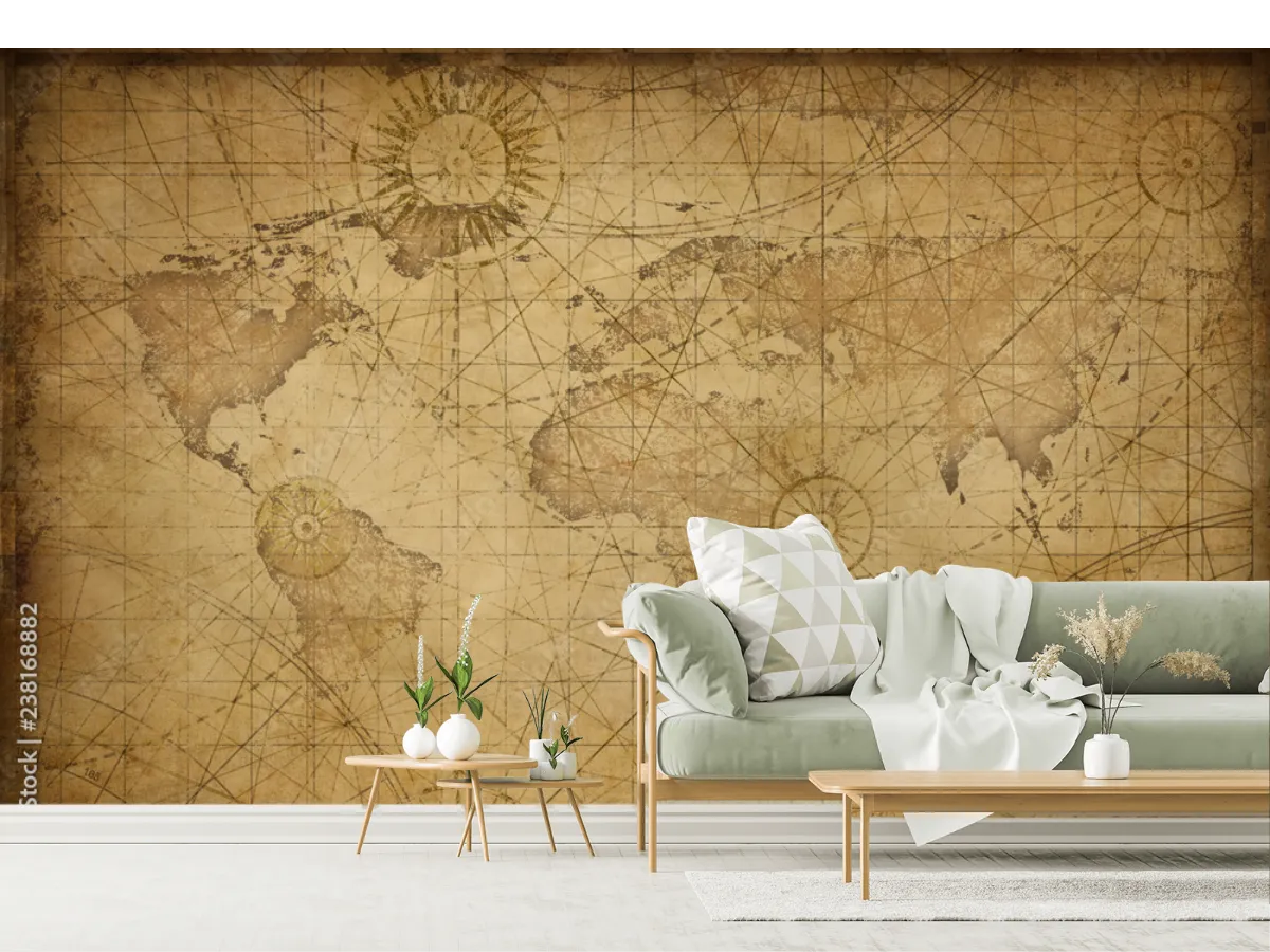 retro styled world map