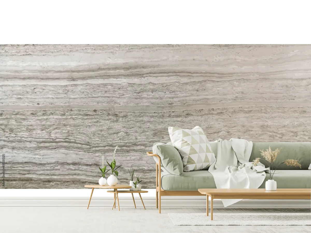 Mural Travertino Sereno para Pared en Vinil Arquitectónico y Papel Tapiz