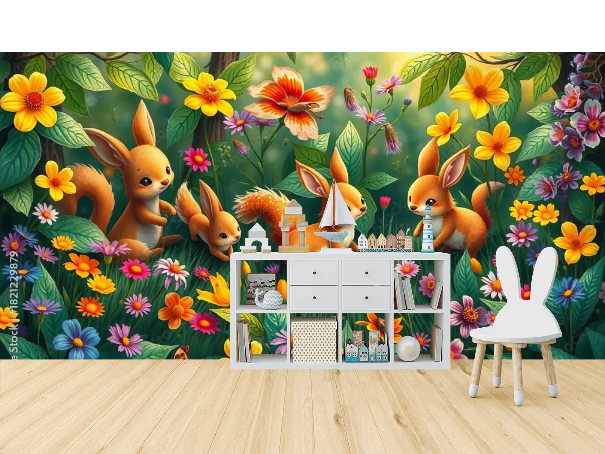Mural Bosque Ensoñado Infantil - Vinil, Papel Tapiz y Más