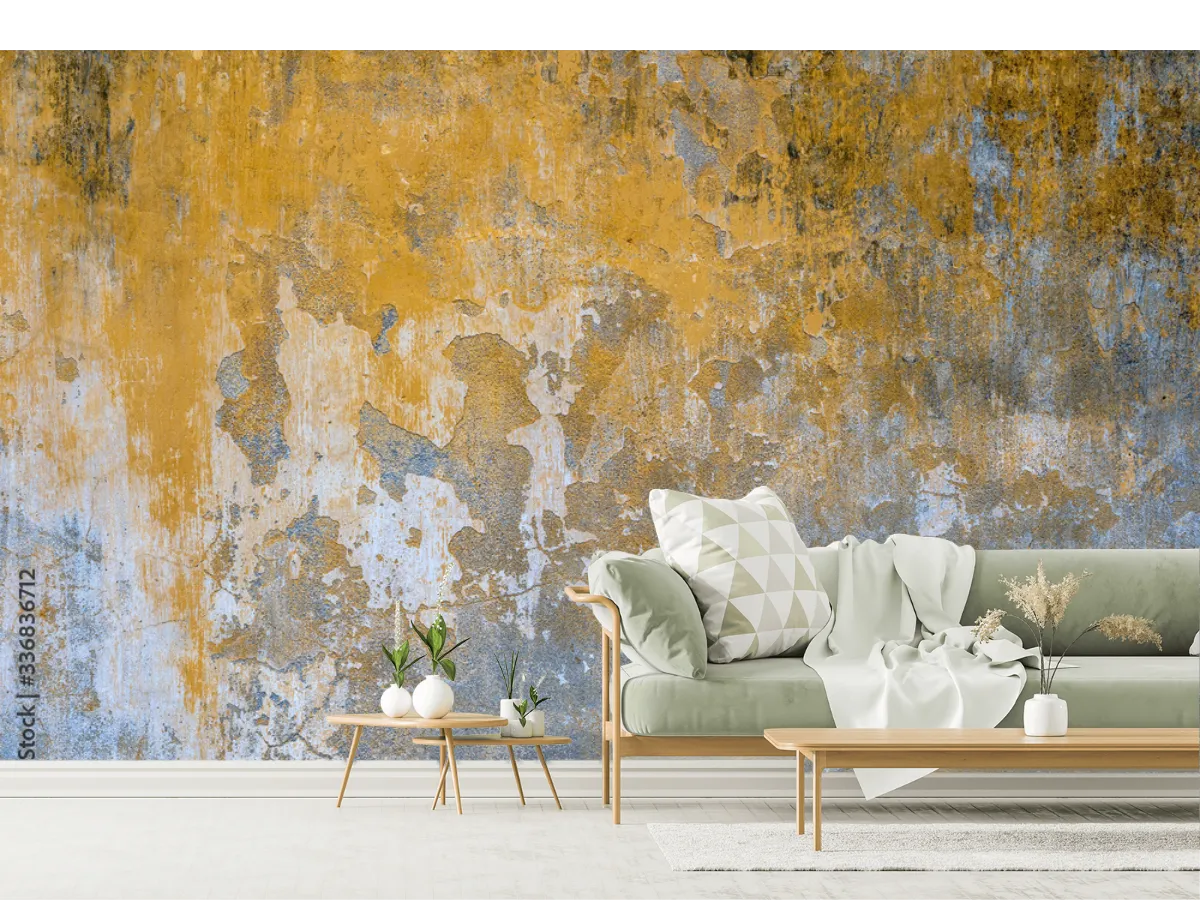 Mural Oxidado Aureo para Pared | Fotomural Decorativo en Vinil o Papel Tapiz