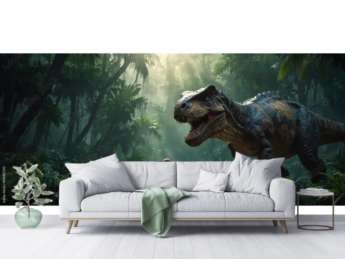 Mural Selva Jurassic Dreams para Niños - Vinil, Papel Tapiz o Contract