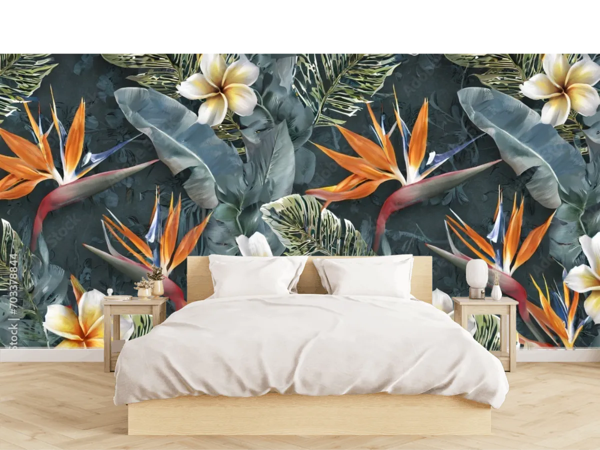 Mural Exótico Ave Paraíso Tropical, Vinil Arquitectónico personalizado