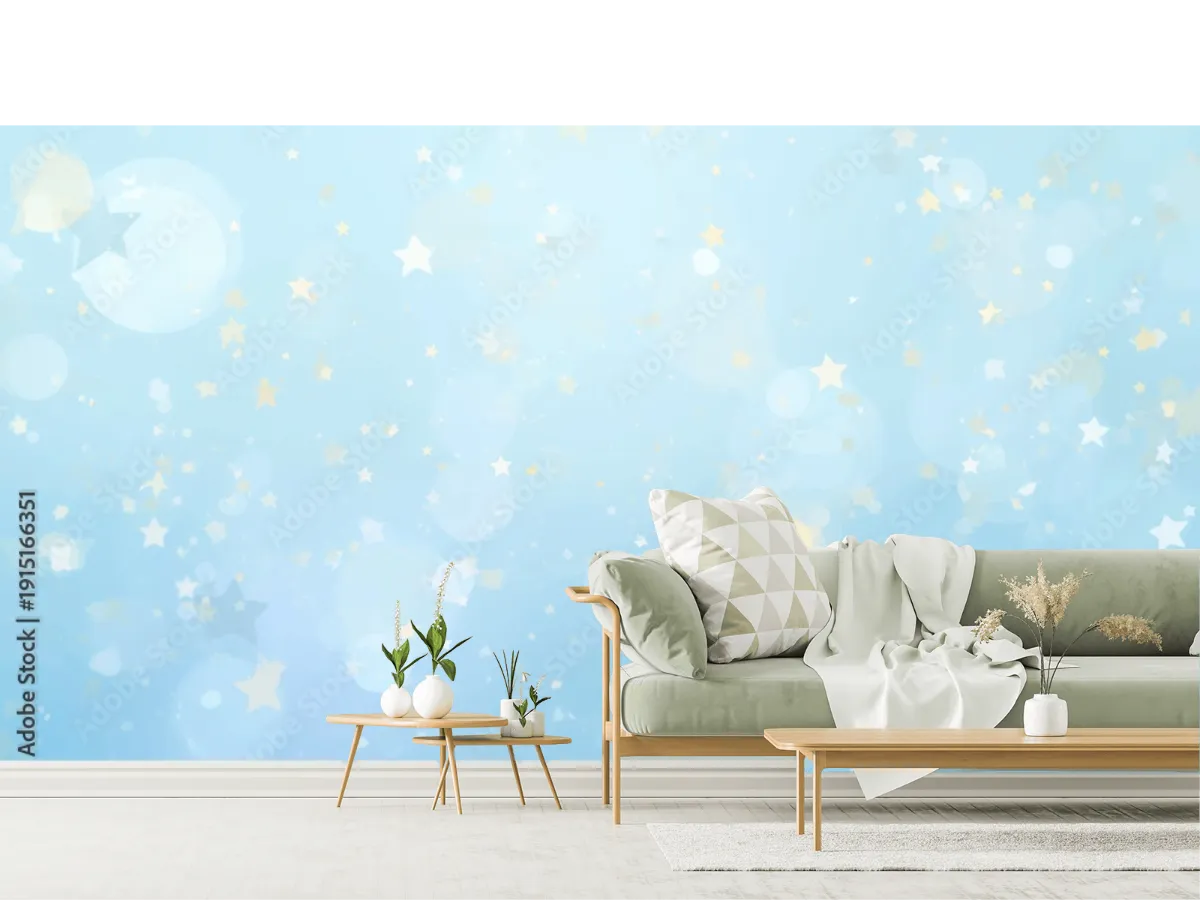 Mural Estelar Azul Sueños - Fotomural Decorativo en Vinil o Papel Tapiz