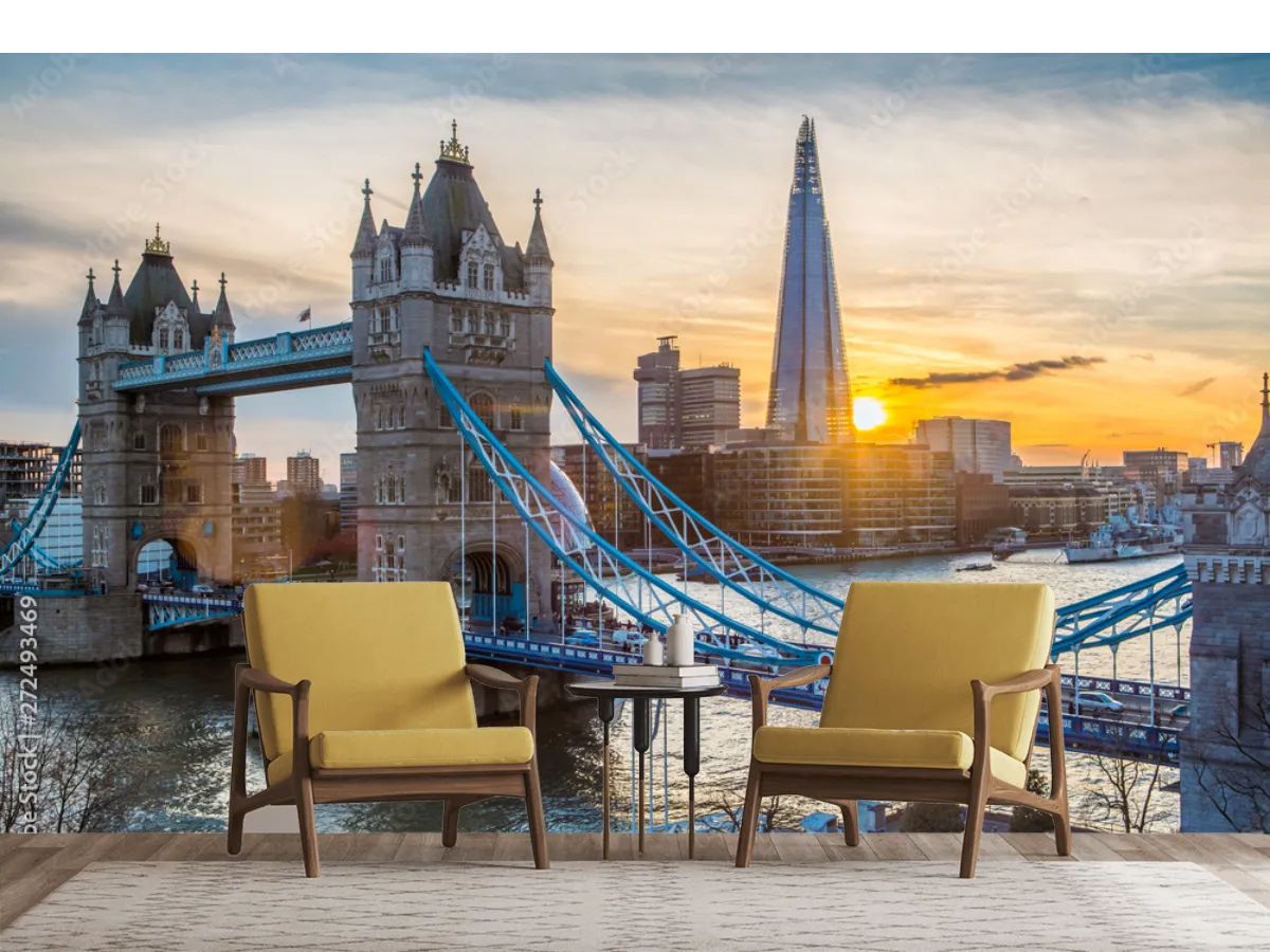 Mural Amanecer London Bridge | Fotomural Decorativo Vinil Arquitectónico