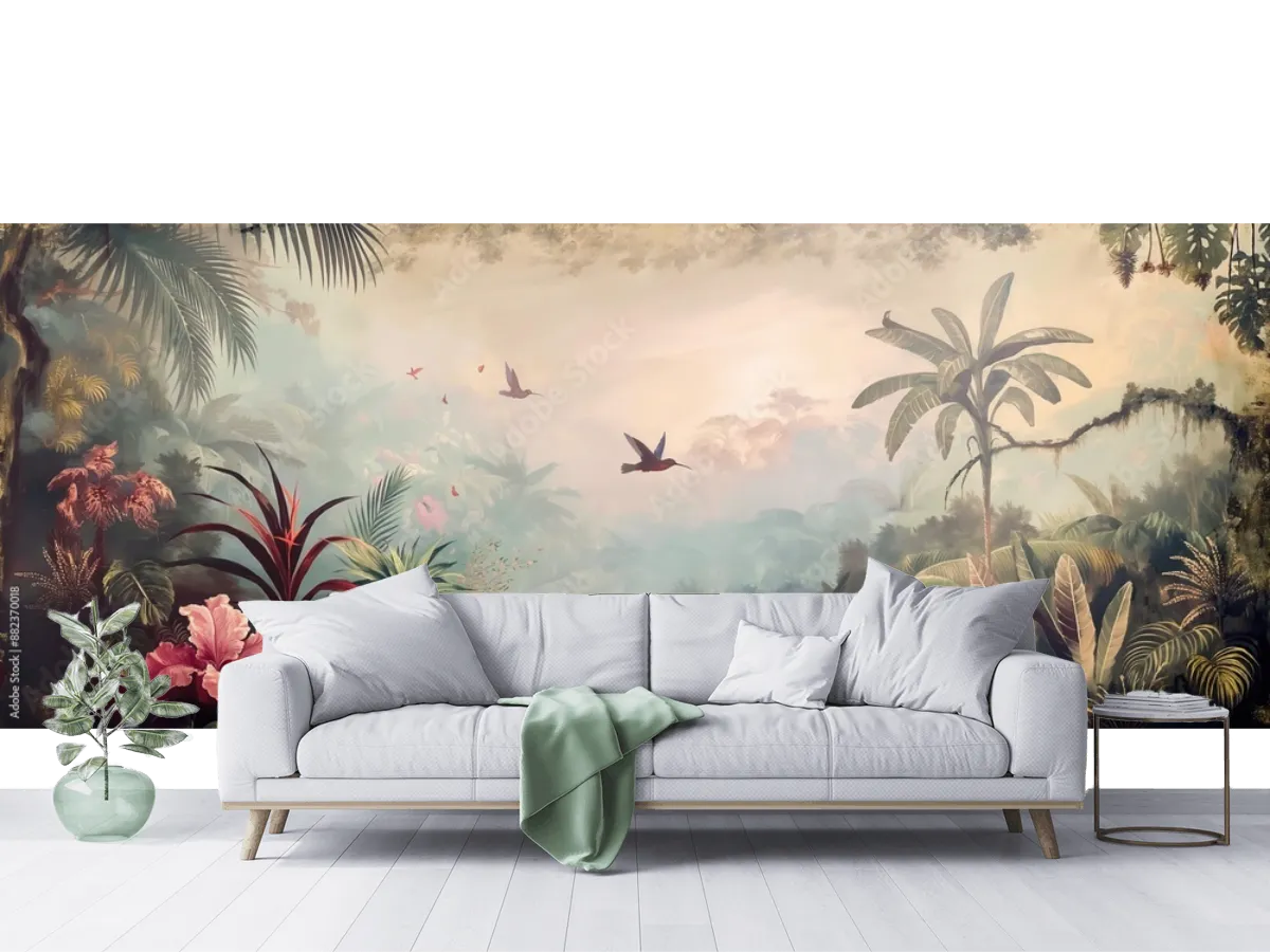 Fotomural Modelo Esencia Tropical - Mural Decorativo para Sala en Vinil Arquitectónico