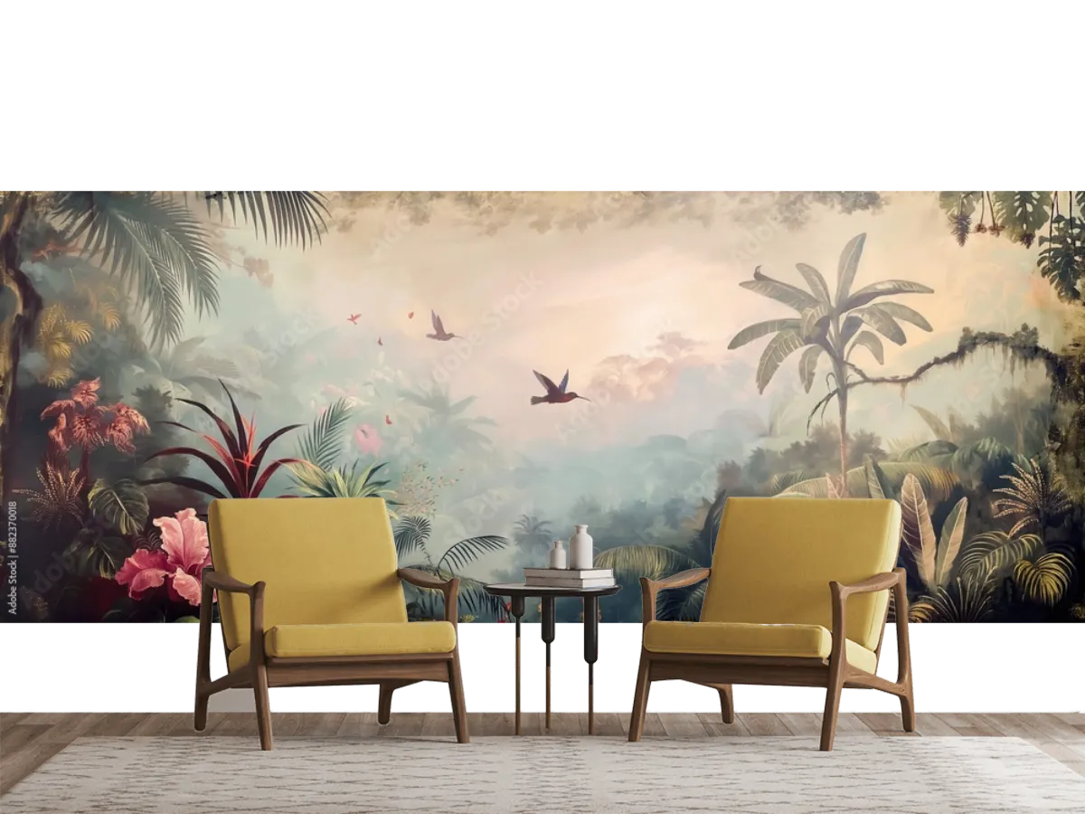 Fotomural Modelo Esencia Tropical - Mural Decorativo para Sala en Vinil Arquitectónico