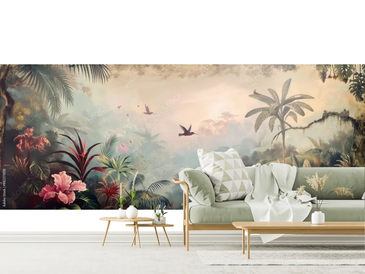 Fotomural Modelo Esencia Tropical - Mural Decorativo para Sala en Vinil Arquitectónico