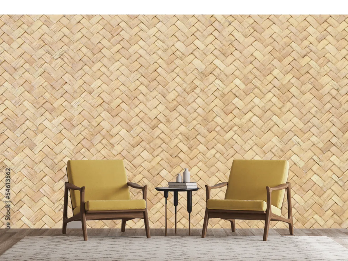 Mural Trenzado Natural Estilo Artesanal para Pared – Papel Tapiz Decorativo