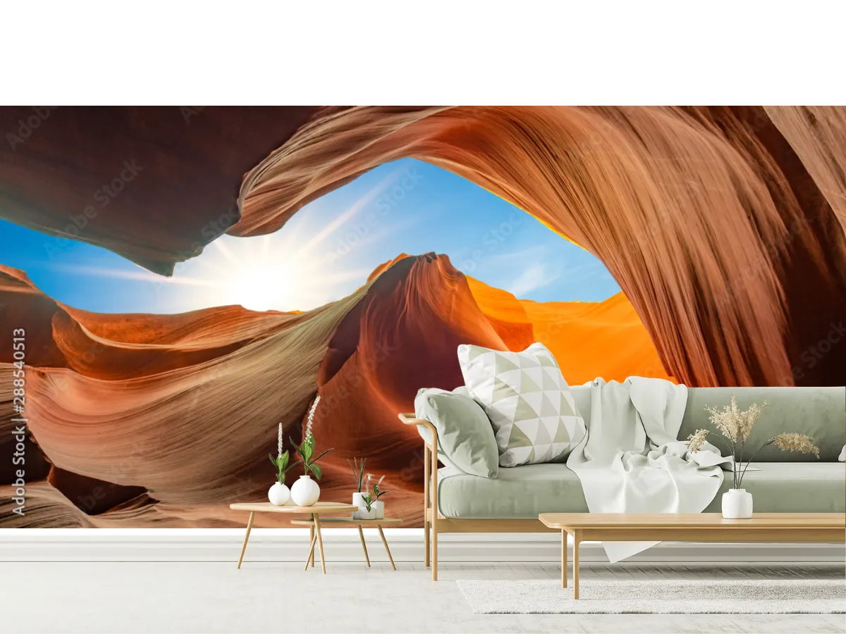 Mural Cañón Solar – Fotomural Decorativo para Sala, Vinil Arquitectónico o Papel Tapiz