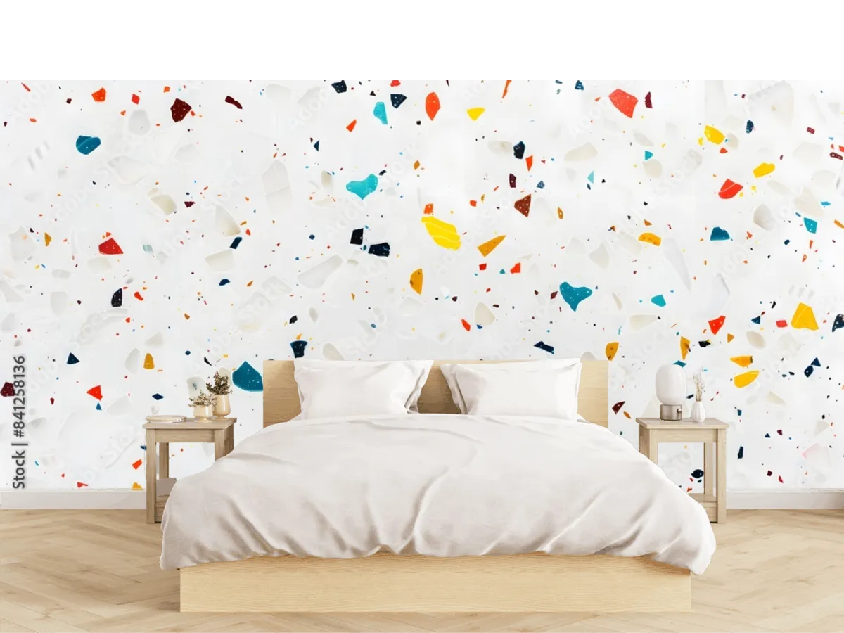 Mural Terrazzo Brillante para Decoración de Interiores | Vinil y Tapiz