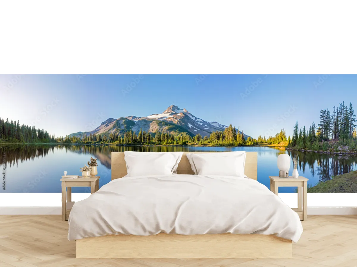 Mural Reflejo Sereno en Lago – Fotomural Decorativo Vinil y Tapiz