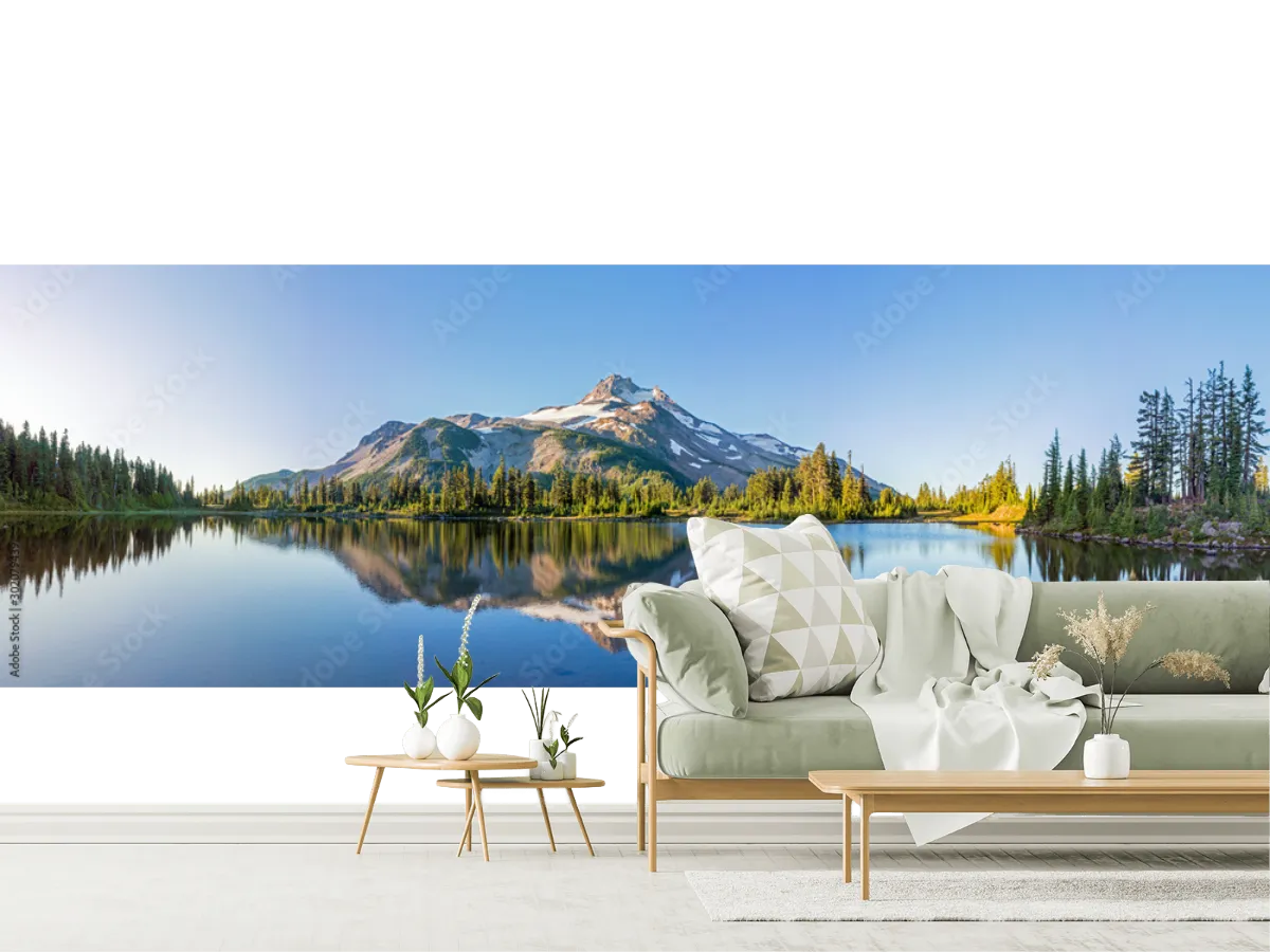 Mural Reflejo Sereno en Lago – Fotomural Decorativo Vinil y Tapiz