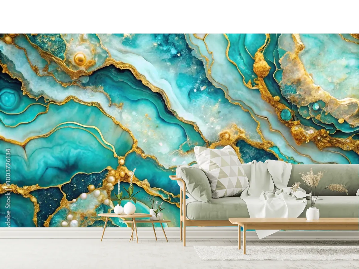 Mural Aurora Esmeralda - Fotomural Decorativo en Vinil o Tapiz a Medida