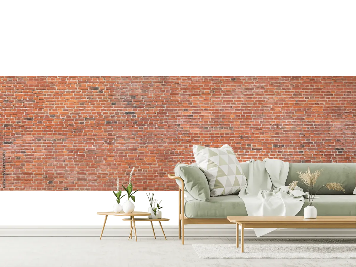 Mural Brick Urbano Rojo | Vinil y Papel Tapiz Decorativo Estilo Ladrillo