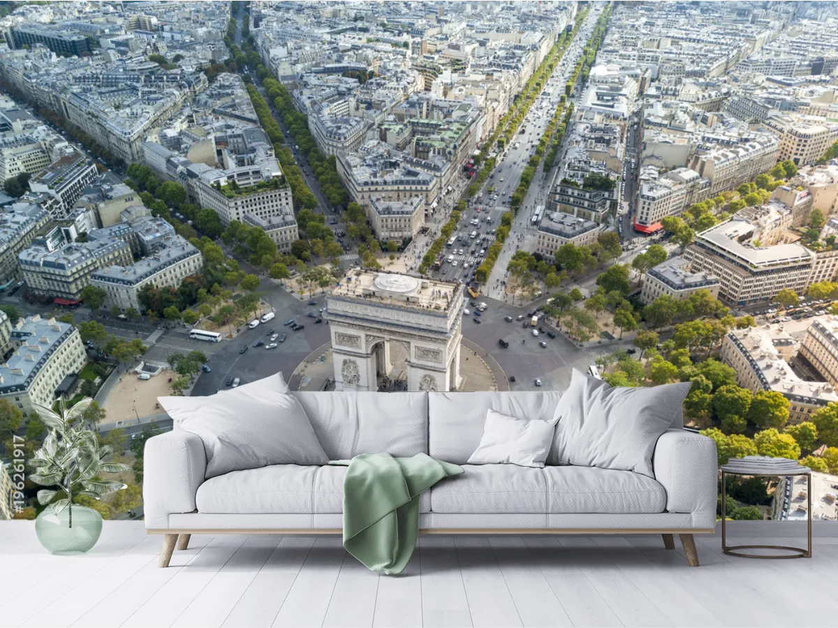 Mural París Radiante Modelo Arco del Triunfo en Vinil Arquitectónico o Papel Tapiz