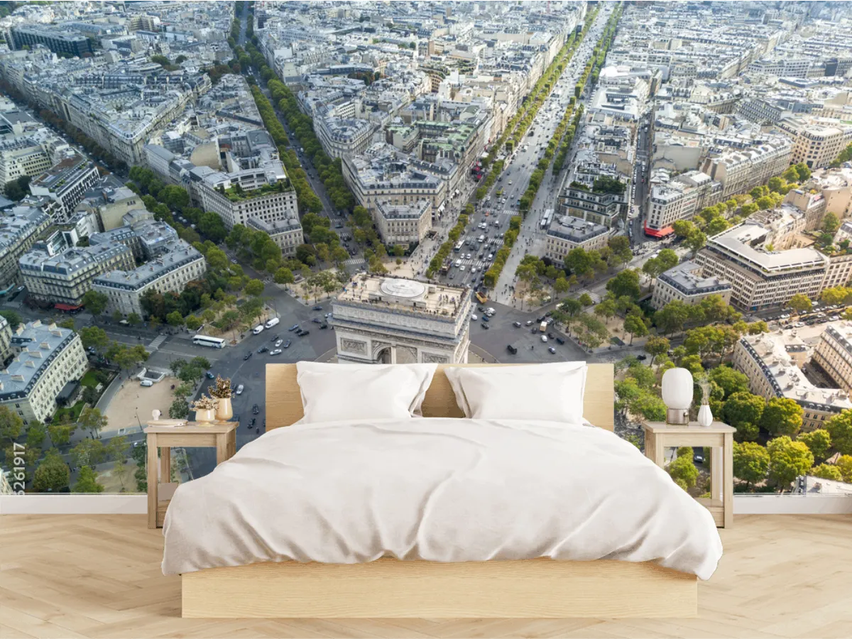 Mural París Radiante Modelo Arco del Triunfo en Vinil Arquitectónico o Papel Tapiz